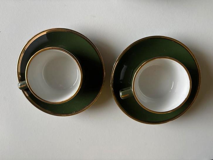 Frans servies Apilco & Waküre groen/zwart, Huis en Inrichting, Keuken | Servies, Gebruikt, Overige typen, Effen, Porselein, Ophalen