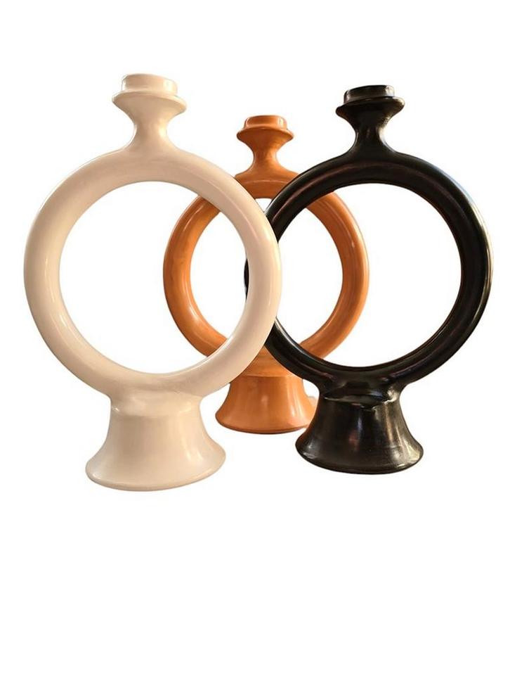 Kandelaar tadelakt uit Marrakesh, Huis en Inrichting, Woonaccessoires | Kandelaars en Kaarsen, Nieuw, Minder dan 25 cm, Zwart