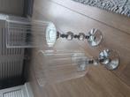 Kandelaars glimmend diamanten look en glas. Wateringen Soest, Ophalen, Overige materialen, 25 tot 50 cm, Zo goed als nieuw