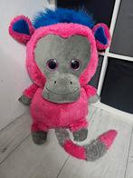 Schattige roze aap knuffel met blauw haar en glitter ogen, Kinderen en Baby's, Speelgoed | Knuffels en Pluche, Ophalen of Verzenden