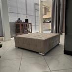 Luxe leren hocker - 94x94cm, Ophalen of Verzenden