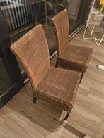 Vier rieten stoelen, Huis en Inrichting, Stoelen, Ophalen, Gebruikt, Bruin, Hout