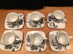 Espresso kopjes - 6 stuks - Wit/Zwart, Ophalen, Zo goed als nieuw, Overige stijlen, Kop(pen) en/of Schotel(s)