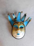 Masker Venetië 23x16 cm. Blauw Goud, Antiek en Kunst, Curiosa en Brocante, Ophalen of Verzenden