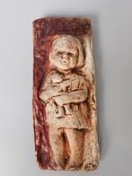 Hanna Mobach keramiek plaquette meisje met pop vintage, Verzenden