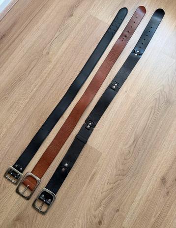 Drie Leren Riemen 85CM beschikbaar voor biedingen