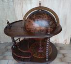 Wereldbol bar, vintage dranken trolley, afsluitbaar serveer, Ophalen of Verzenden, Gebruikt