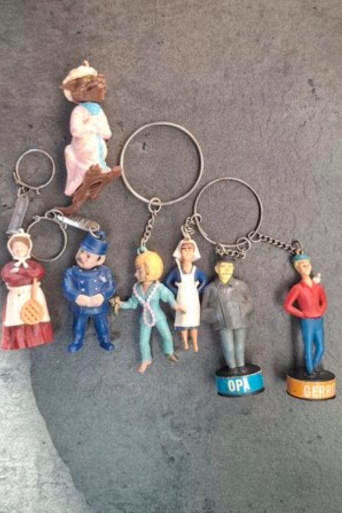 Vintage Sleutelhangers - Swiebertje, Ja Zuster, Sprookjes, Verzamelen, Sleutelhangers, Gebruikt, Knuffel of Figuurtje, Ophalen of Verzenden