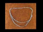 Bijzonder Zilveren 78 cm Rechthoekige Schakels Design!, Verzenden, Zilver, Ketting
