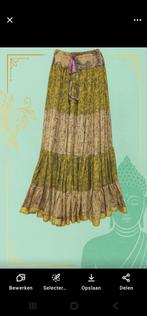 Prachtige gipsy rok gemaakt van Sari's uit India., Verzenden, Nieuw, Boho, Onder de knie