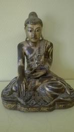antiek hout polychrome buddha, Ophalen of Verzenden