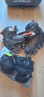 Inline Skates + Beschermset - Maat 34, Ophalen of Verzenden, Verstelbaar, Gebruikt, Kinderen