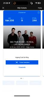2 tickets big time rush 9 december ziggo dome, Tickets en Kaartjes, Concerten | Pop, Twee personen, December