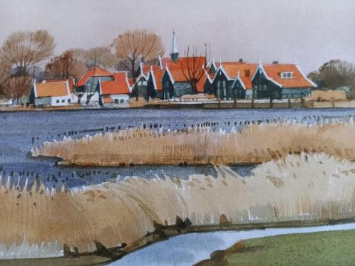 Prachtige aquarel-prenten in lijst. Uitdam en/of Schardam., Antiek en Kunst, Kunst | Schilderijen | Modern, Ophalen