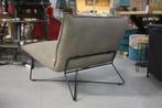 2 x luxe fauteuil EARL Jess design metaal leer naturel beige, Ophalen, 75 tot 100 cm, Zo goed als nieuw, Metaal