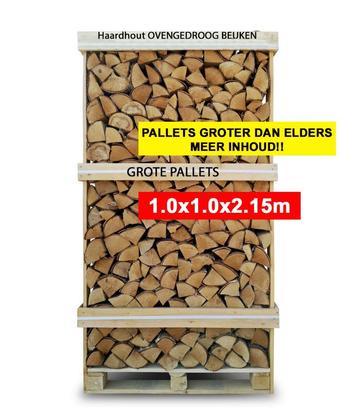 Haardhout Beuken 2.15 M2 ovengedroogd XXL pallet  beschikbaar voor biedingen