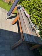 Lange tuintafel op wielen, Tuin en Terras, Tuintafels, Ophalen, Gebruikt, Rechthoekig, Hout