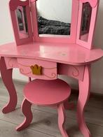 Roze kaptafel met spiegel en stoel, Ophalen, Minder dan 50 cm, Gebruikt, 100 tot 150 cm
