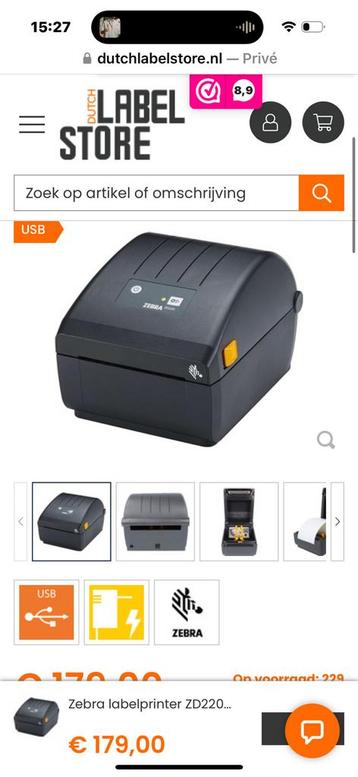 Zebra ZD220 Labelprinter beschikbaar voor biedingen