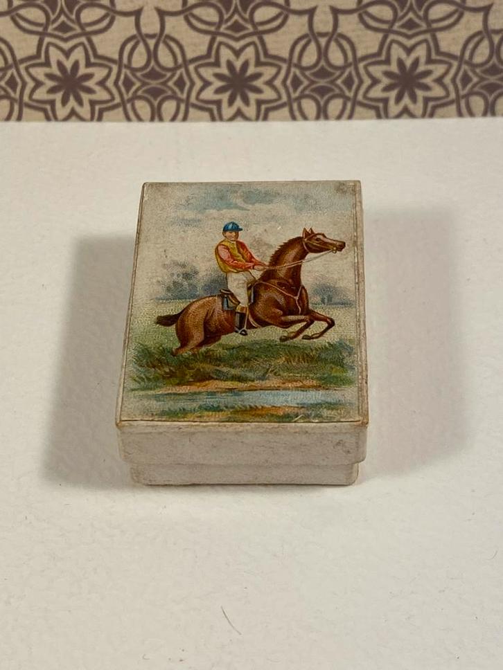 Antiek sieradendoosje, ruiter te paard, rechthoek, Antiek en Kunst, Curiosa en Brocante, Ophalen of Verzenden