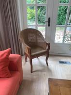 Rieten armstoel (Zwolle gratis bezorgd), Huis en Inrichting, Stoelen, Riet of Rotan, Gebruikt, Bruin, Sfeervol
