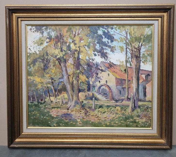 Victor FERMEUSE, de watermolen, Antiek en Kunst, Kunst | Schilderijen | Klassiek, Ophalen of Verzenden