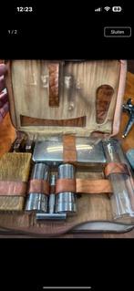 vintage scheerset niet compleet in lederen mapje, Antiek en Kunst, Ophalen