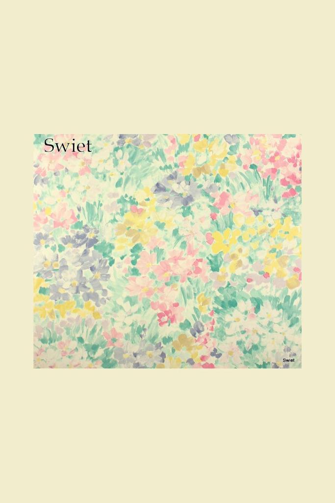 5612 vintage bloemenbehang schilderachtig retro pastel swiet, Huis en Inrichting, Stoffering | Behang, Wit, Beige, Geel, Groen