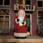 Schitterende oude kerstman candycontainer flock, Ophalen of Verzenden, Zo goed als nieuw