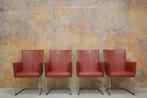 ZGANieuw 4 rode leren Bert Plantagie Jones design stoelen