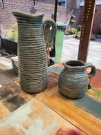 2 Aqua Blauwe Kannnen/Vazen - Home & Styling, Huis en Inrichting, Woonaccessoires | Vazen, Blauw, Aardewerk of Porselein, Ophalen of Verzenden