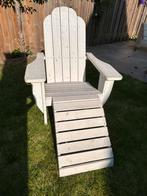 2 adirondeckstoelen whitewash met voetenbankjes, Tuin en Terras, Tuinmeubel-accessoires, Ophalen of Verzenden, Gebruikt
