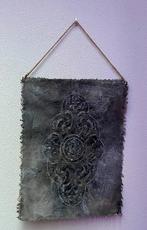 Wanddoek beton grey look linnen geverfd stoer sober 58 cm, Huis en Inrichting, Verburgt Vintage, Nieuw, Ophalen of Verzenden, https://verburgtvintage.nl/#contact