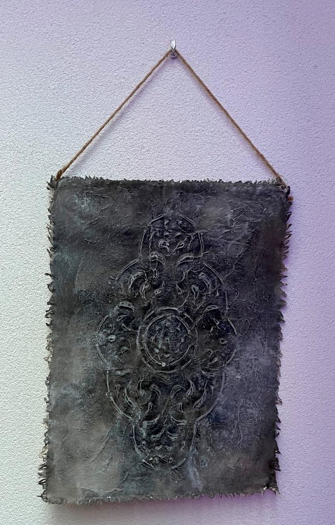 Wanddoek beton grey look linnen geverfd stoer sober 58 cm, Huis en Inrichting, Woonaccessoires | Wanddecoraties, Nieuw, Ophalen of Verzenden