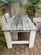 Gratis eettafel van steigerhout, Tuin en Terras, Tuinsets en Loungesets, Ophalen, Gebruikt, Eettafel, 6 zitplaatsen