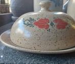 Vintage Keramische Kaasstolp met Bloemen, Antiek en Kunst, Antiek | Keramiek en Aardewerk, Ophalen of Verzenden