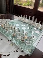 Glazen schaakset te koop, Hobby en Vrije tijd, Gezelschapsspellen | Bordspellen, Zo goed als nieuw, Ophalen