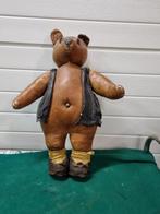 -	Beer vintage van leer groot, Verzamelen, Ophalen of Verzenden