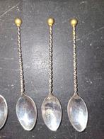 Verzilverde Theelepels met Gedraaide Steel - Set van 6, Ophalen of Verzenden, Zilver