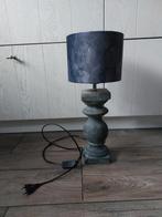 Balusterlamp met velours kap, Huis en Inrichting, Lampen | Tafellampen, Ophalen of Verzenden, Zo goed als nieuw