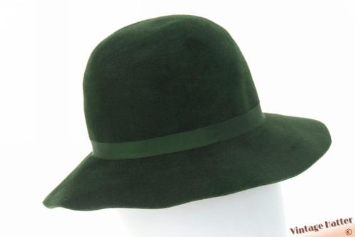 Vintage Dameshoed groen velour 55 = S - XS gratis verzenden, Kleding | Dames, Hoeden en Petten, Zo goed als nieuw, Hoed, 55 cm (S, 6⅞ inch) of minder