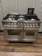 Luxe Boretti Fornuis RVS 6 pits met dubbele oven 100 cm, Fornello Esperta, Ophalen of Verzenden, Zo goed als nieuw, Energieklasse A of zuiniger