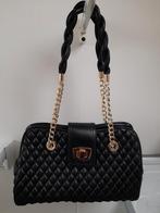 Elegante Zwarte Handtas met Gouden Details, Ophalen of Verzenden, Nieuw, Zwart, Handtas