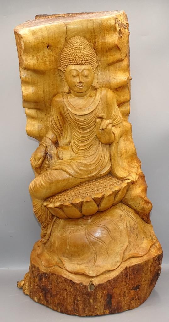 uniek handgemaakt Boeddhabeeld uit Suar wortelhout 53,5 cm, Huis en Inrichting, Woonaccessoires | Boeddhabeelden, Zo goed als nieuw