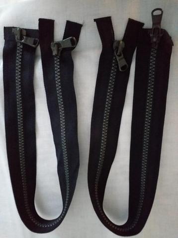 4 zwarte dubbel-deelbare blokRitsen van 47/48 cm. beschikbaar voor biedingen