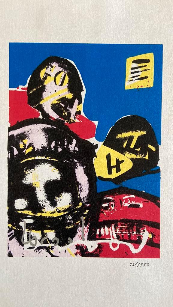 Herman Brood Zeefdruk 20*30 - “American Football” #136/350, Antiek en Kunst, Kunst | Litho's en Zeefdrukken, Ophalen of Verzenden