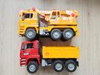 Bruder vrachtwagen & kraanwagen, Ophalen of Verzenden, Zo goed als nieuw