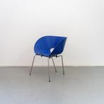 1x Vitra Tom Vac Kuipstoel Blauw - Chroom, Ophalen of Verzenden, Zo goed als nieuw, Blauw, Metaal