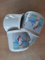 3 vintage kop en schoteltjes van DE, Huis en Inrichting, Keuken | Servies, Ophalen of Verzenden, Zo goed als nieuw, Overige stijlen