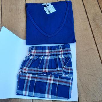 Dames pyjama blauw met ruit short maat M - nieuw - beschikbaar voor biedingen